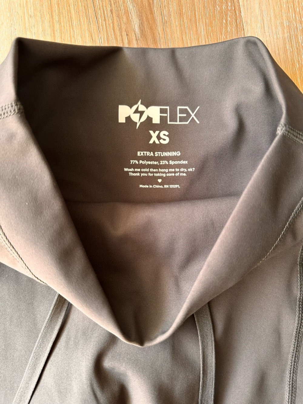 POPFLEX Green High-Waist Leggings with Logo Waistband - Picture 3 of 6